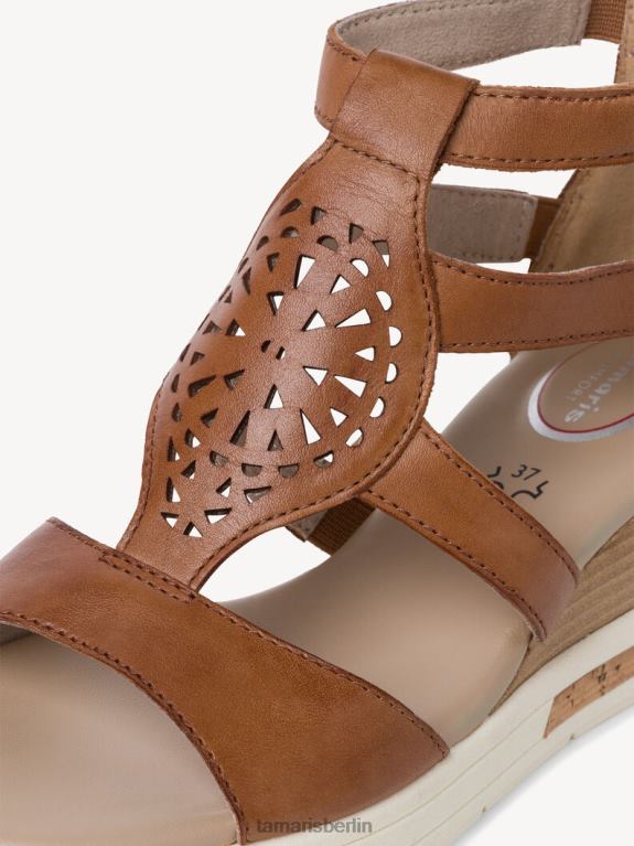 de Tamaris Frauen Ledersandale - Braun/Cognac 0LHV4117 Schuhe