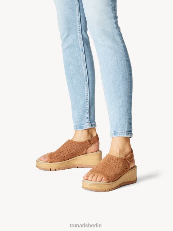 de Tamaris Frauen Ledersandale - Braun/Cognac 0LHV41273 Schuhe