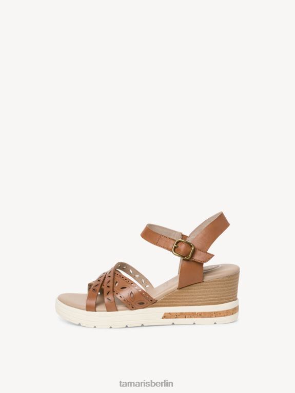 de Tamaris Frauen Ledersandale - Braun/Cognac 0LHV41325 Schuhe