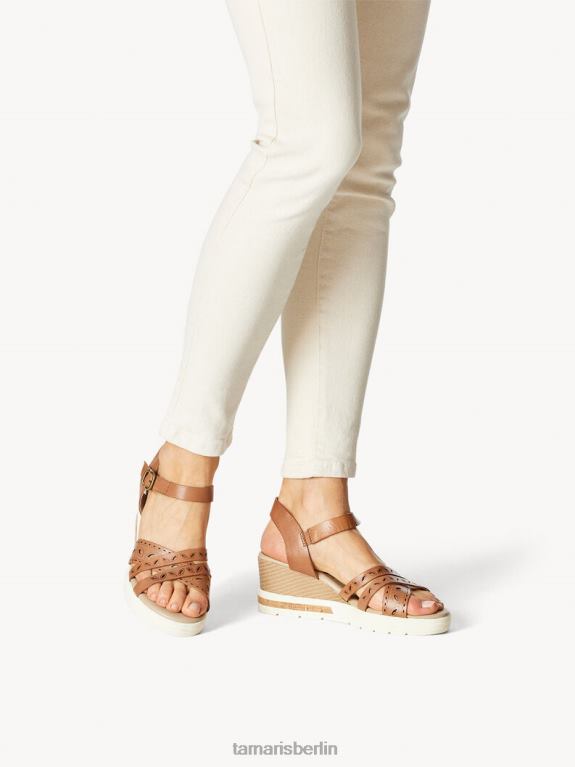 de Tamaris Frauen Ledersandale - Braun/Cognac 0LHV41325 Schuhe