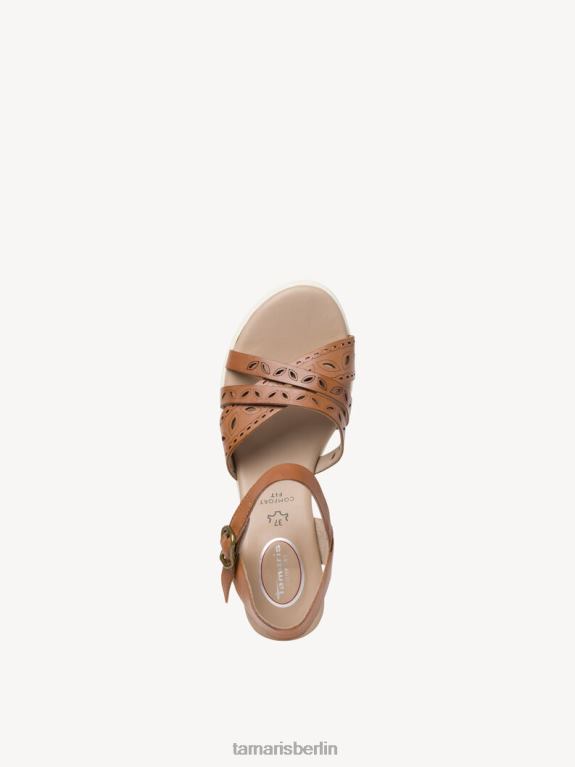 de Tamaris Frauen Ledersandale - Braun/Cognac 0LHV41325 Schuhe