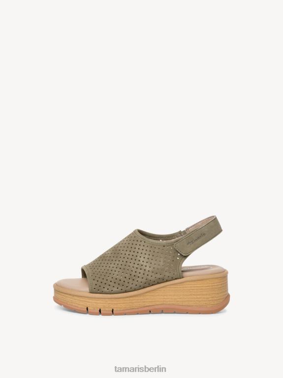de Tamaris Frauen Ledersandale – Grün/Salbei 0LHV41451 Schuhe