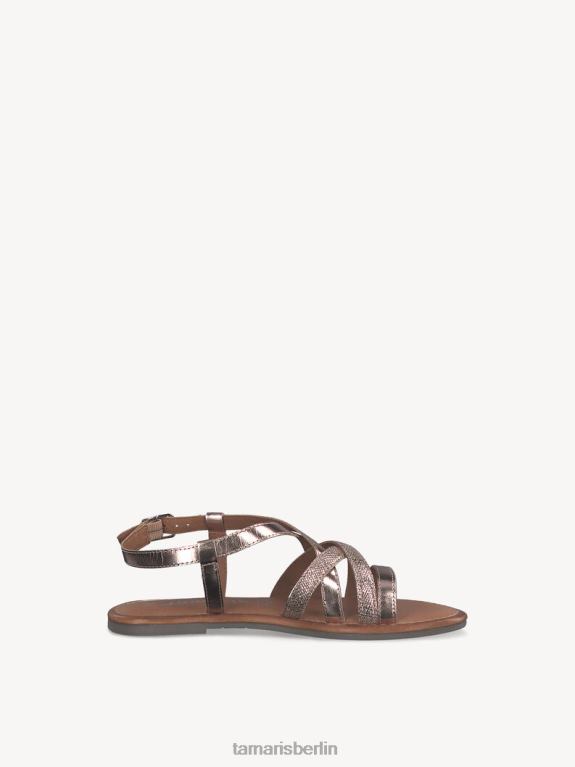 de Tamaris Frauen Ledersandale – Metallic/Roségold 0LHV4345 Schuhe