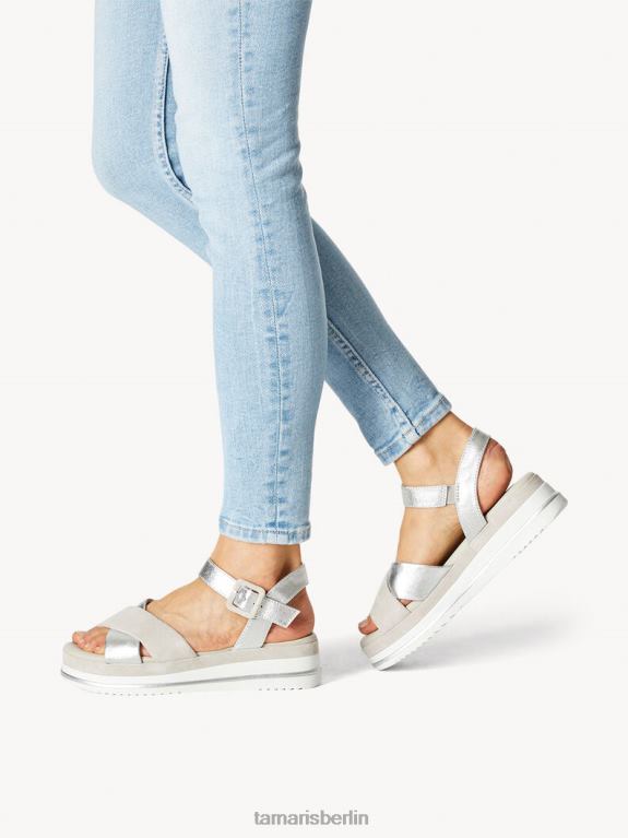 de Tamaris Frauen Ledersandale – Metallic/Silber 0LHV41780 Schuhe