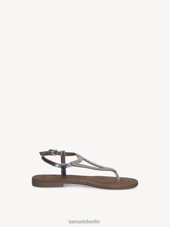 de Tamaris Frauen Ledersandale – Metallic/Silber 0LHV4418 Schuhe