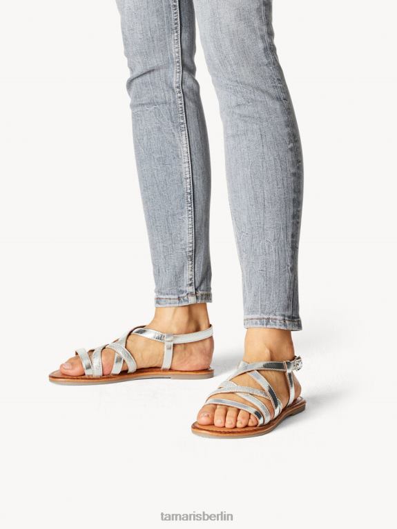 de Tamaris Frauen Ledersandale – Metallic/Silber 0LHV4613 Schuhe