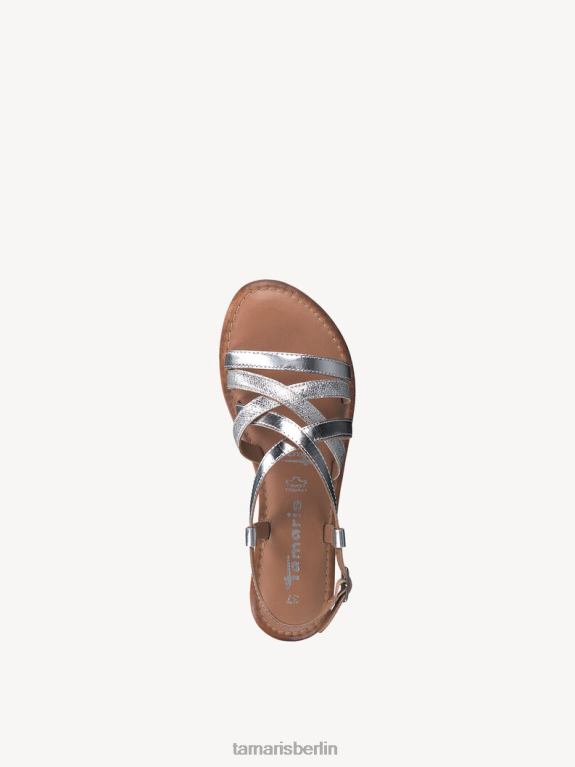 de Tamaris Frauen Ledersandale – Metallic/Silber 0LHV4613 Schuhe