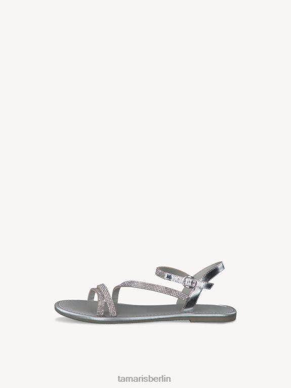 de Tamaris Frauen Ledersandale – Metallic/Silber-Glamour 0LHV4285 Schuhe