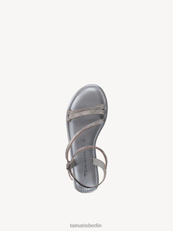 de Tamaris Frauen Ledersandale – Metallic/Silber-Glamour 0LHV4285 Schuhe