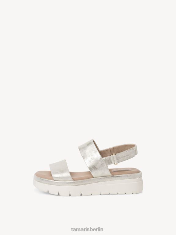de Tamaris Frauen Ledersandale – Metallic/Wolkiges Gold 0LHV41301 Schuhe
