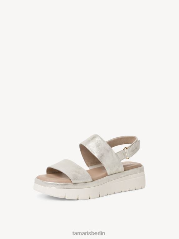 de Tamaris Frauen Ledersandale – Metallic/Wolkiges Gold 0LHV41301 Schuhe