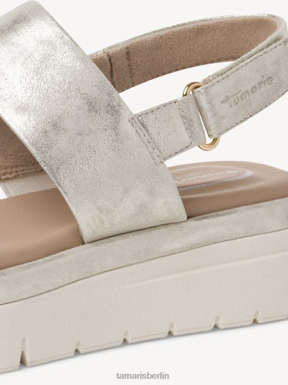 de Tamaris Frauen Ledersandale – Metallic/Wolkiges Gold 0LHV41301 Schuhe