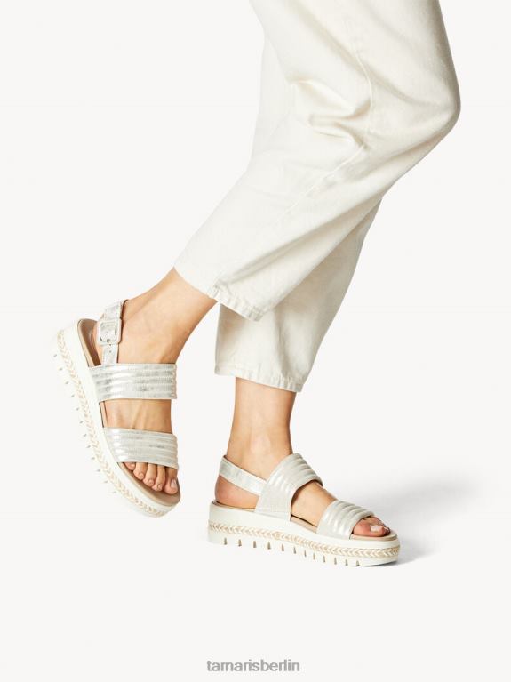 de Tamaris Frauen Ledersandale – Metallic/Wolkiges Gold 0LHV41424 Schuhe