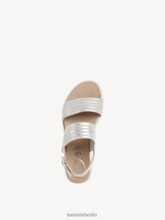 de Tamaris Frauen Ledersandale – Metallic/Wolkiges Gold 0LHV41424 Schuhe