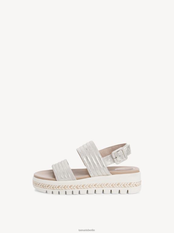 de Tamaris Frauen Ledersandale – Metallic/Wolkiges Gold 0LHV41424 Schuhe