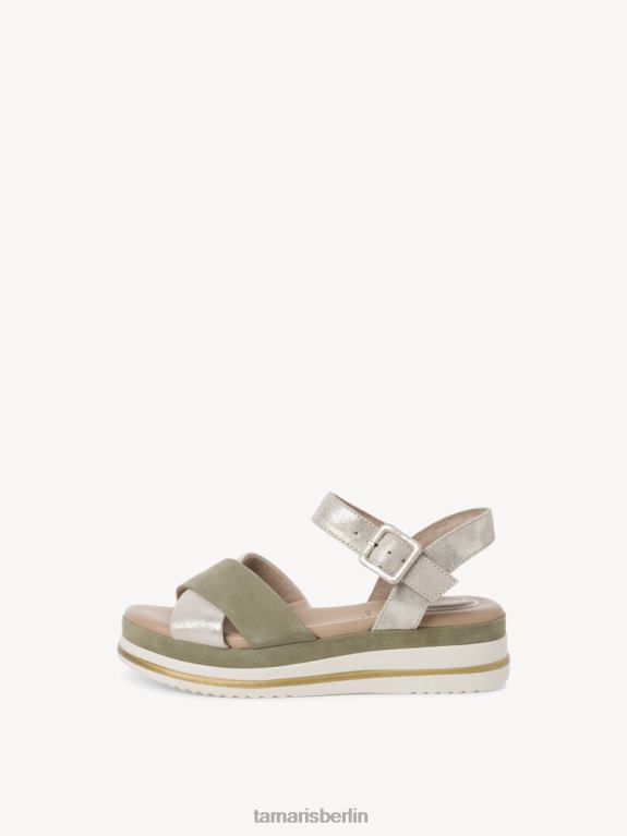de Tamaris Frauen Ledersandale – Metallic/Wolkiges Gold 0LHV4987 Schuhe