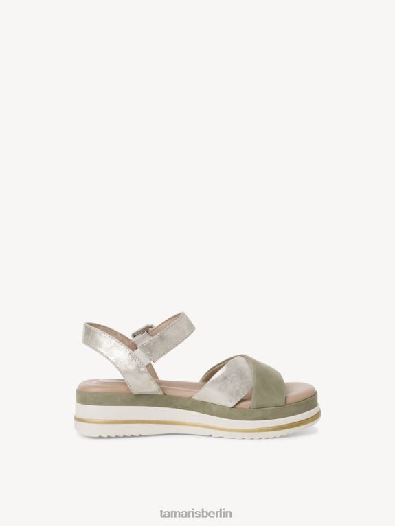 de Tamaris Frauen Ledersandale – Metallic/Wolkiges Gold 0LHV4987 Schuhe