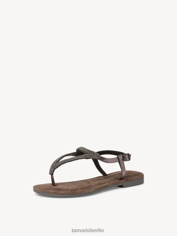 de Tamaris Frauen Ledersandale – Metallic/Zinn 0LHV41070 Schuhe