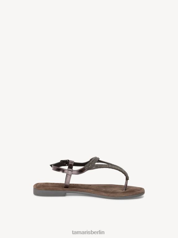 de Tamaris Frauen Ledersandale – Metallic/Zinn 0LHV41070 Schuhe