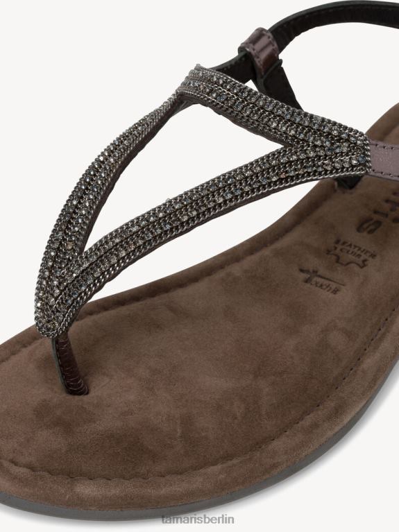 de Tamaris Frauen Ledersandale – Metallic/Zinn 0LHV41070 Schuhe