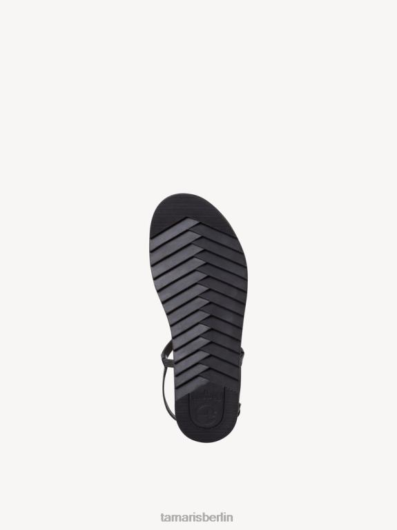 de Tamaris Frauen Ledersandale – Schwarz/Schwarz Glam 0LHV4131 Schuhe