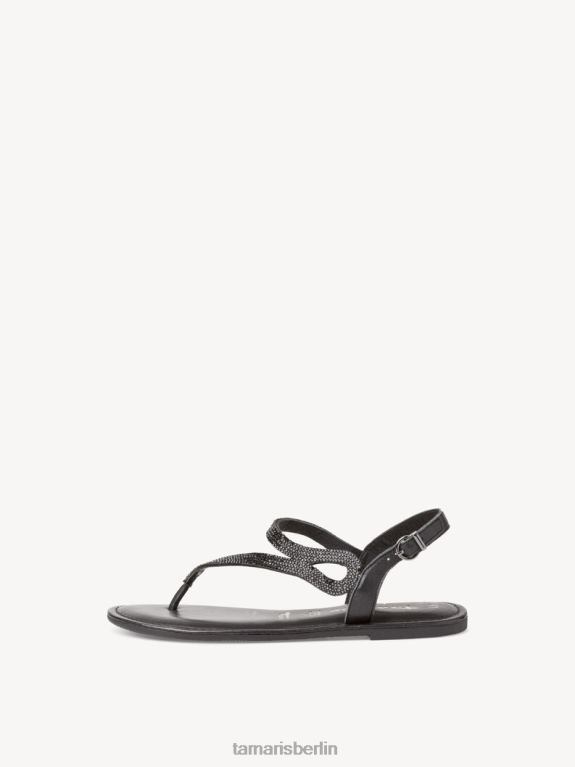 de Tamaris Frauen Ledersandale – Schwarz/Schwarz Glam 0LHV41347 Schuhe