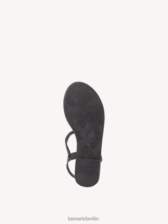 de Tamaris Frauen Ledersandale – Schwarz/Schwarz Glam 0LHV41347 Schuhe