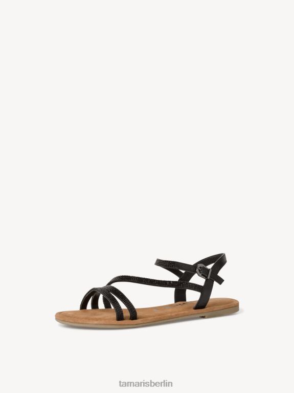 de Tamaris Frauen Ledersandale – Schwarz/Schwarz Glam 0LHV41670 Schuhe