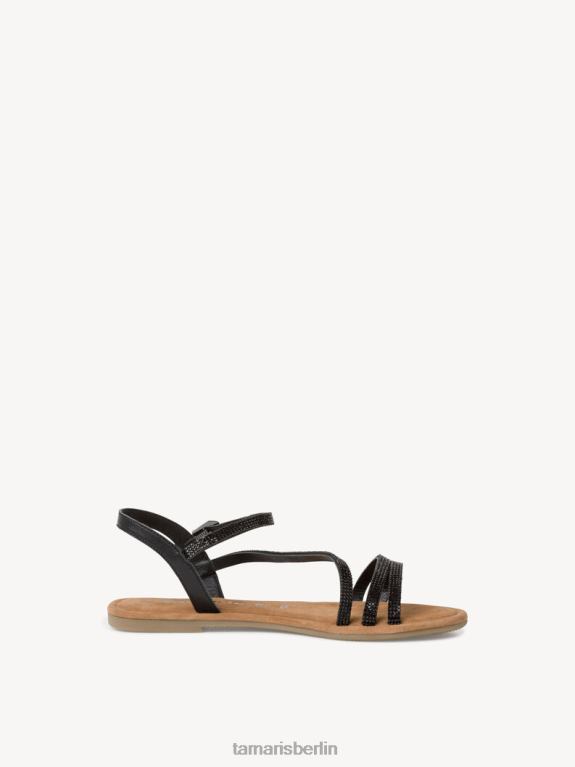 de Tamaris Frauen Ledersandale – Schwarz/Schwarz Glam 0LHV41670 Schuhe