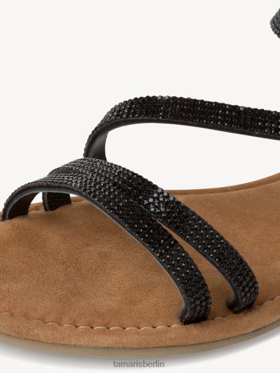 de Tamaris Frauen Ledersandale – Schwarz/Schwarz Glam 0LHV41670 Schuhe