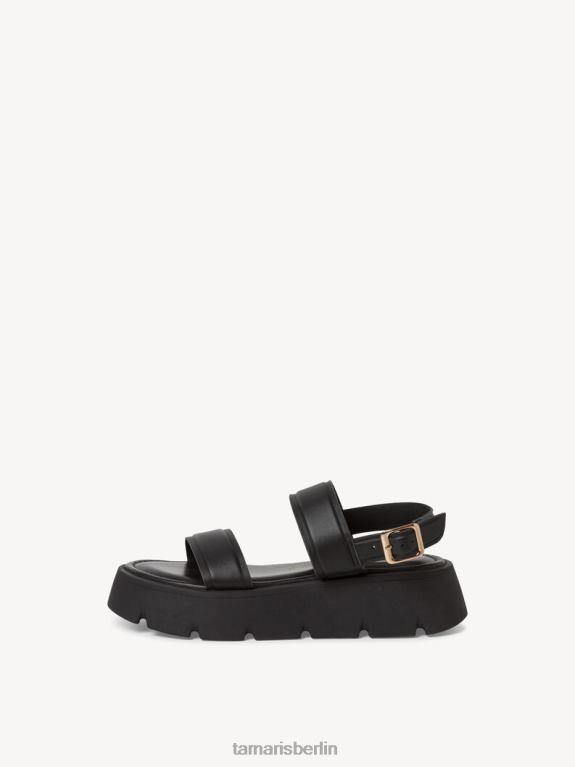 de Tamaris Frauen Ledersandale - Schwarz/Schwarz Uni 0LHV41622 Schuhe