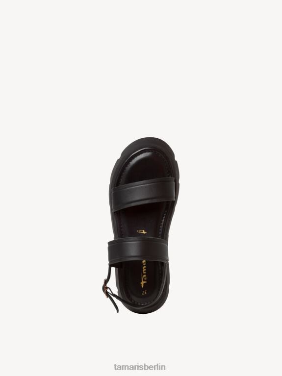 de Tamaris Frauen Ledersandale - Schwarz/Schwarz Uni 0LHV41622 Schuhe