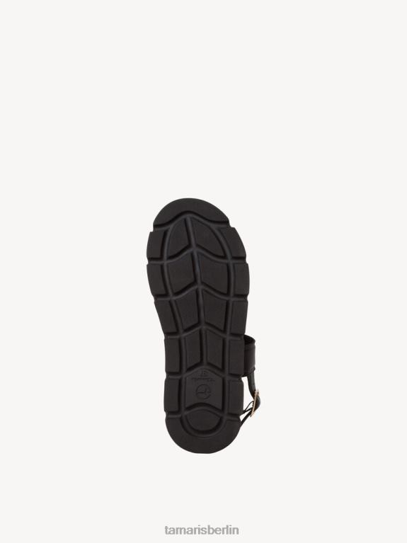 de Tamaris Frauen Ledersandale - Schwarz/Schwarz Uni 0LHV41622 Schuhe