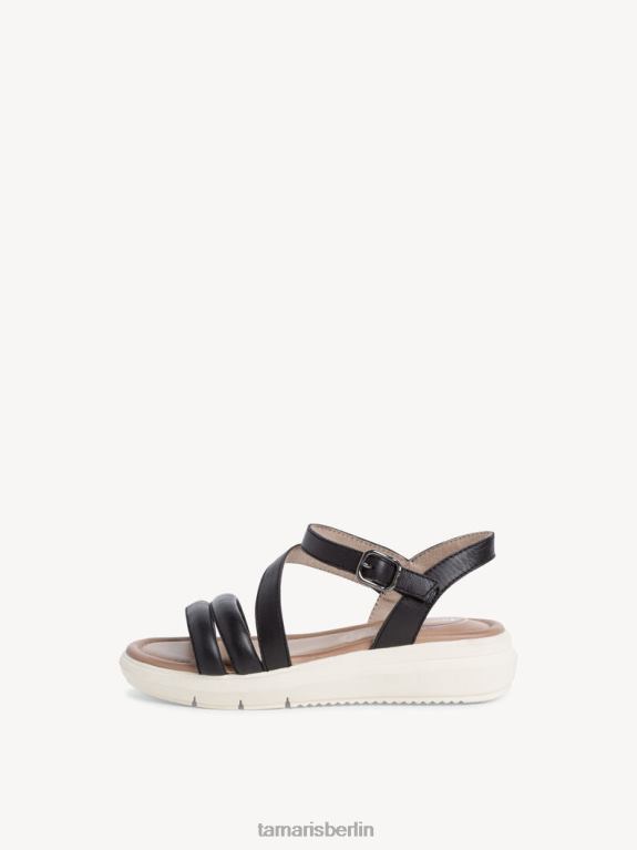 de Tamaris Frauen Ledersandale - Schwarz/Schwarz Uni 0LHV4799 Schuhe