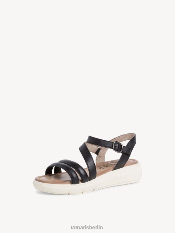 de Tamaris Frauen Ledersandale - Schwarz/Schwarz Uni 0LHV4799 Schuhe