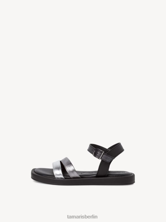 de Tamaris Frauen Ledersandale - Schwarz/Schwarzkamm 0LHV41068 Schuhe