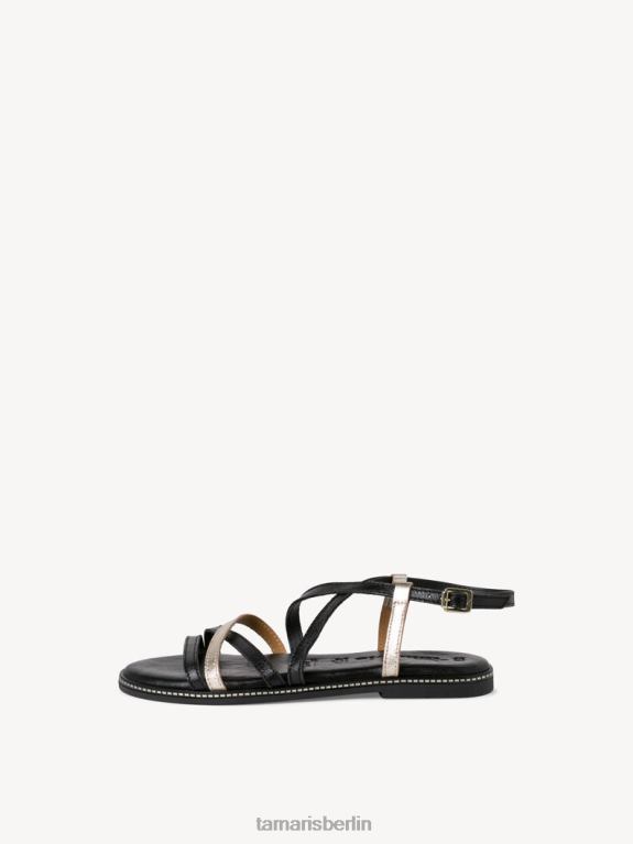 de Tamaris Frauen Ledersandale - Schwarz/Schwarzkamm 0LHV41967 Schuhe