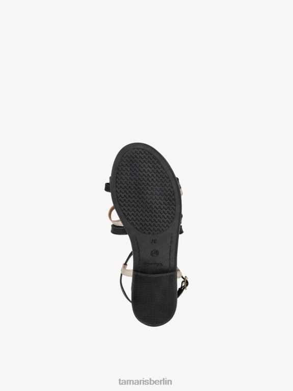 de Tamaris Frauen Ledersandale - Schwarz/Schwarzkamm 0LHV41967 Schuhe