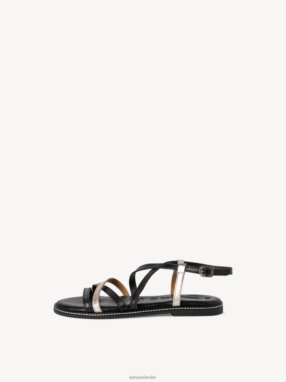 de Tamaris Frauen Ledersandale - Schwarz/Schwarzkamm 0LHV41967 Schuhe