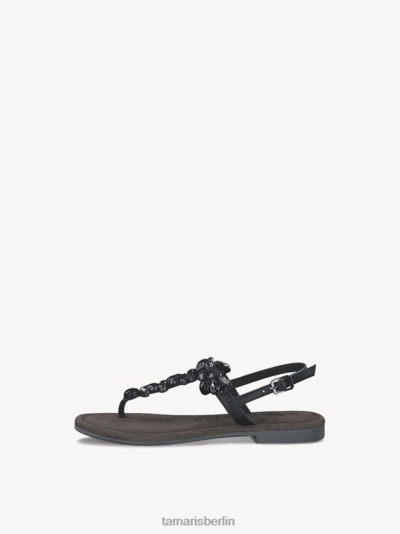 de Tamaris Frauen Ledersandale - Schwarz/Schwarzkamm 0LHV436 Schuhe