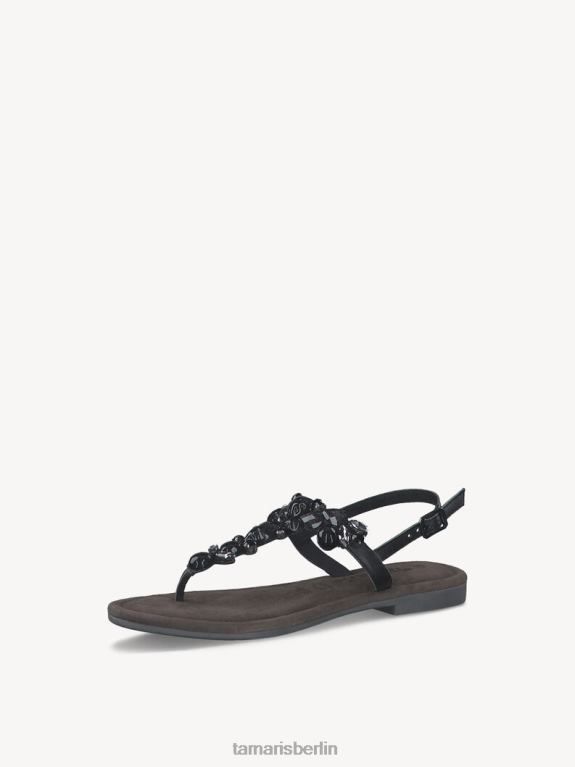 de Tamaris Frauen Ledersandale - Schwarz/Schwarzkamm 0LHV436 Schuhe