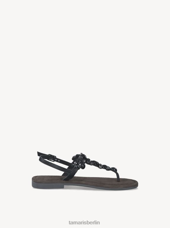 de Tamaris Frauen Ledersandale - Schwarz/Schwarzkamm 0LHV436 Schuhe