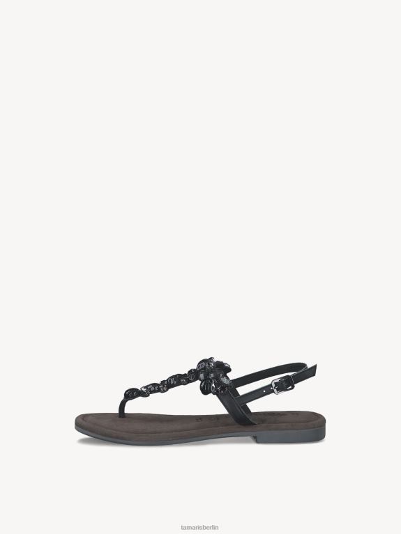 de Tamaris Frauen Ledersandale - Schwarz/Schwarzkamm 0LHV436 Schuhe
