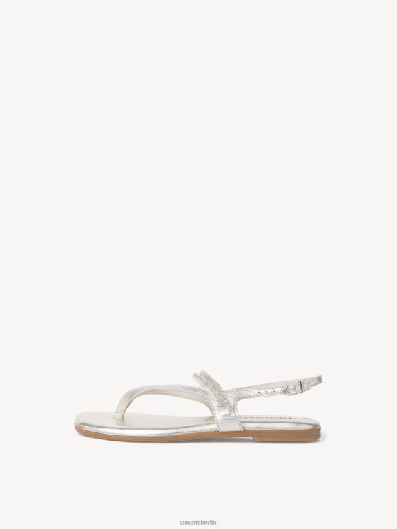 de Tamaris Frauen Ledersandale – Silber 0LHV41172 Schuhe