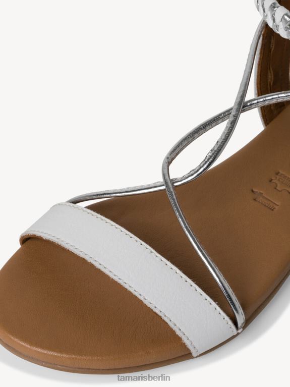 de Tamaris Frauen Ledersandale - Weiß/Champagner 0LHV4919 Schuhe