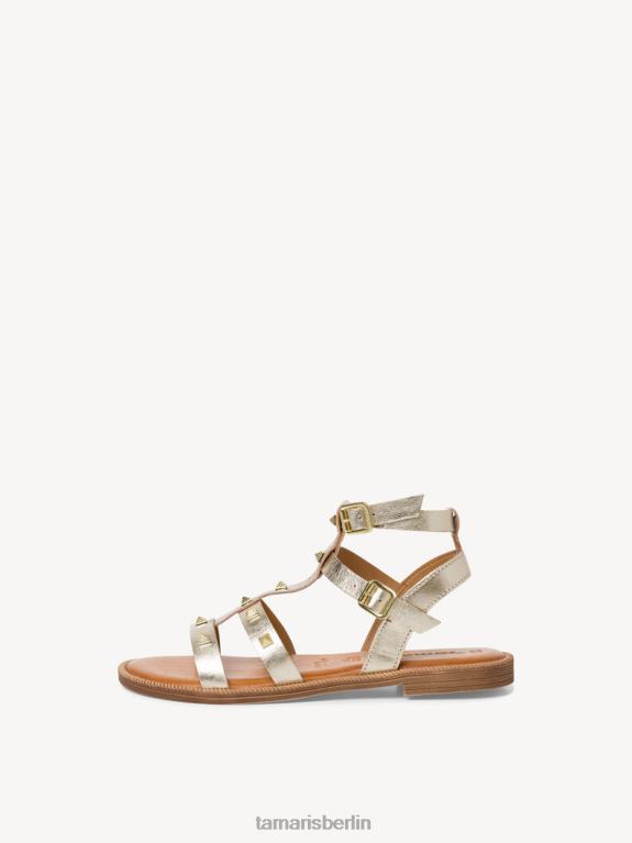 de Tamaris Frauen Ledersandale – metallic/hellgold 0LHV41459 Schuhe