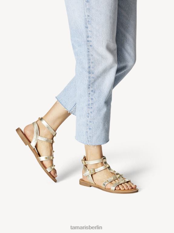 de Tamaris Frauen Ledersandale – metallic/hellgold 0LHV41459 Schuhe