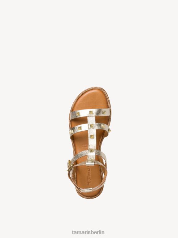 de Tamaris Frauen Ledersandale – metallic/hellgold 0LHV41459 Schuhe