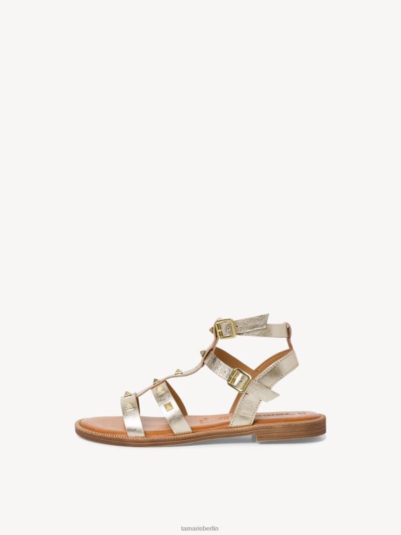 de Tamaris Frauen Ledersandale – metallic/hellgold 0LHV41459 Schuhe
