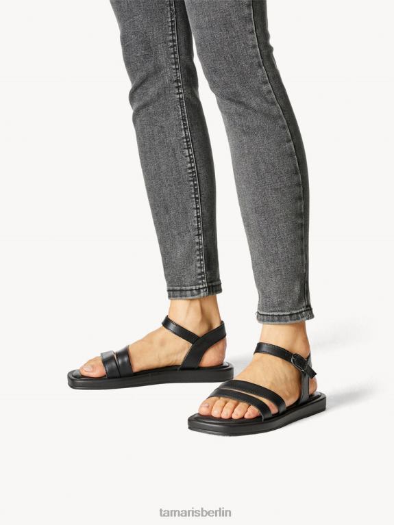 de Tamaris Frauen Ledersandale - schwarz 0LHV4633 Schuhe